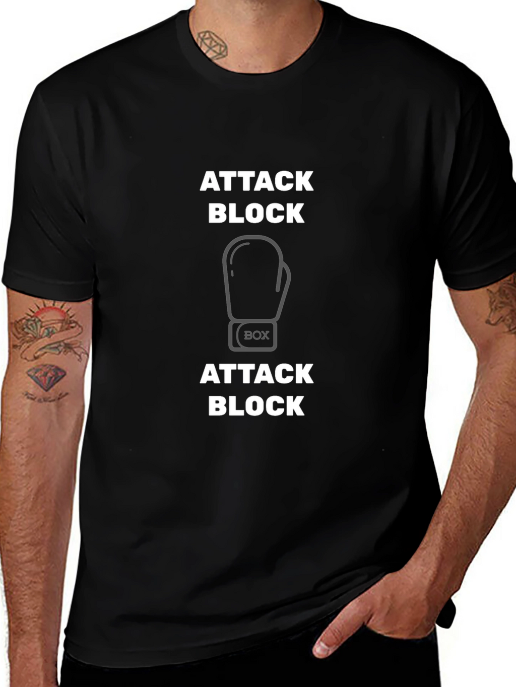Attack Block Boxing Graphic T-Shirt
