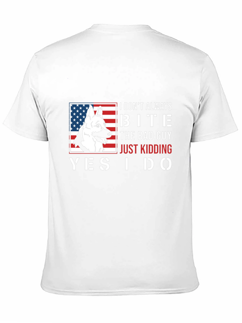 Funny Dog Bite T-Shirt - American Flag Design