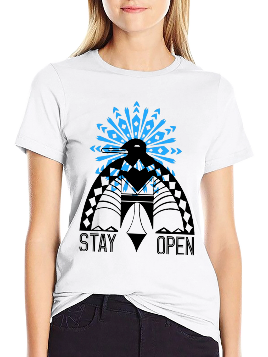 Stay Open Graphic Tee - Black