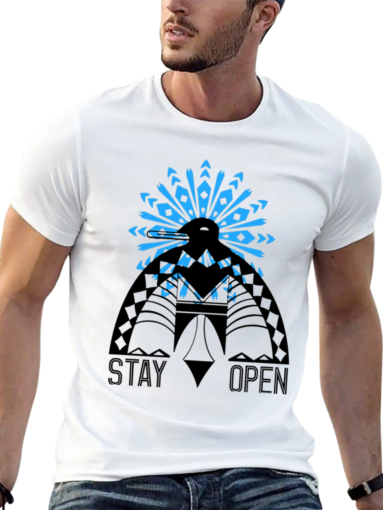 Stay Open Graphic Tee - Black