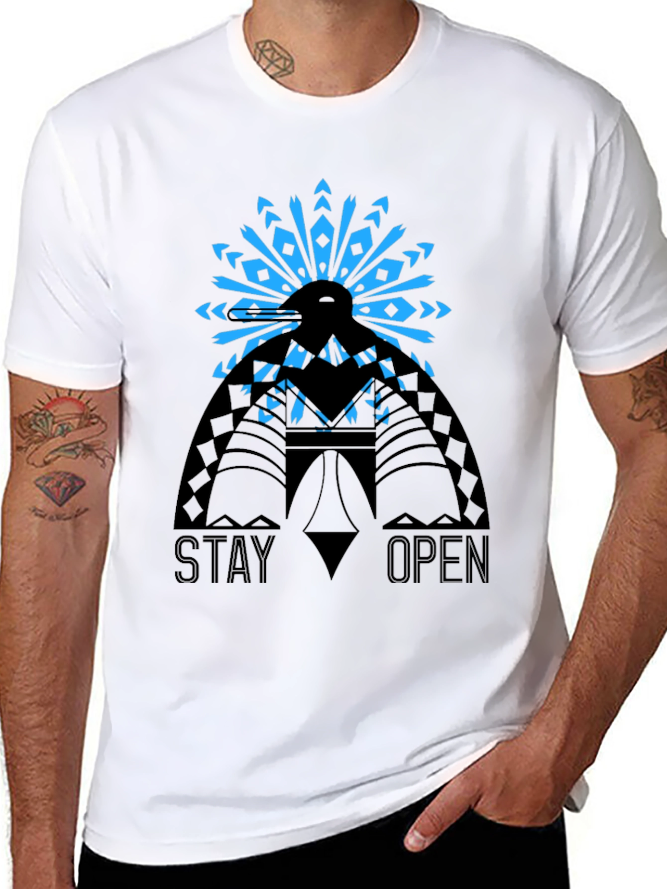 Stay Open Graphic Tee - Black