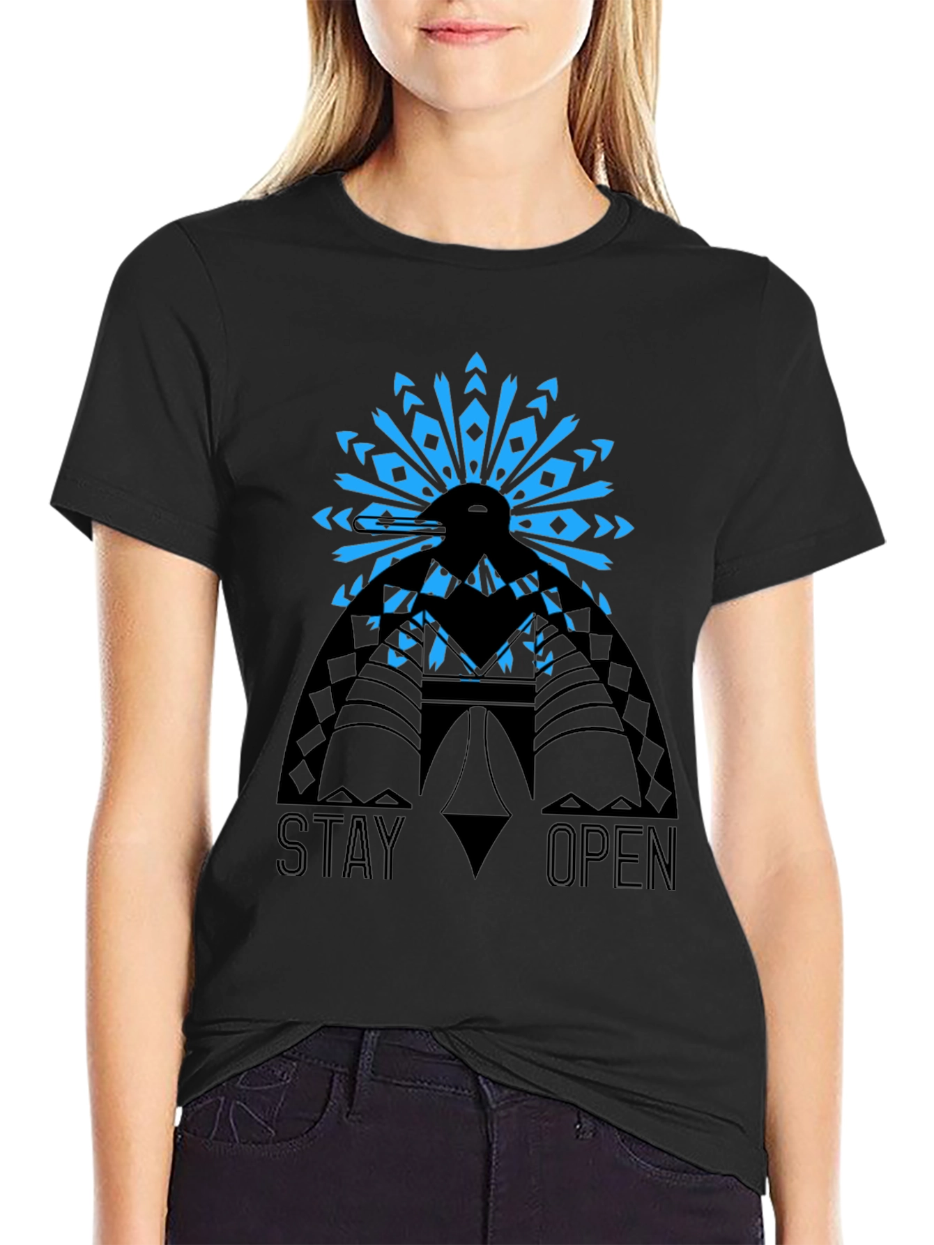Stay Open Graphic Tee - Black
