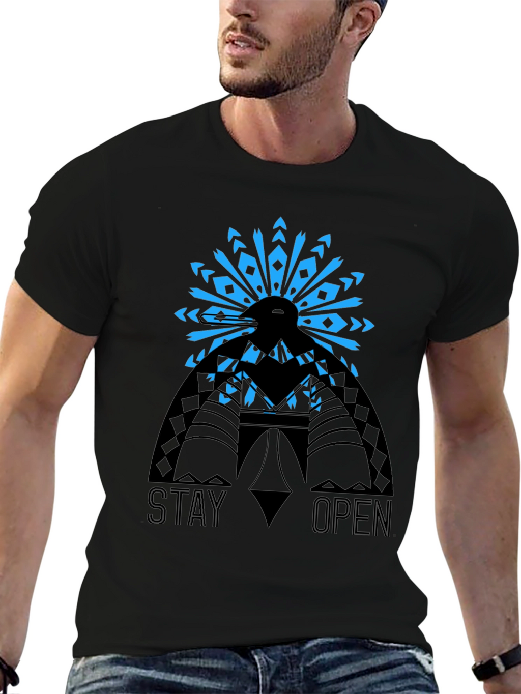 Stay Open Graphic Tee - Black