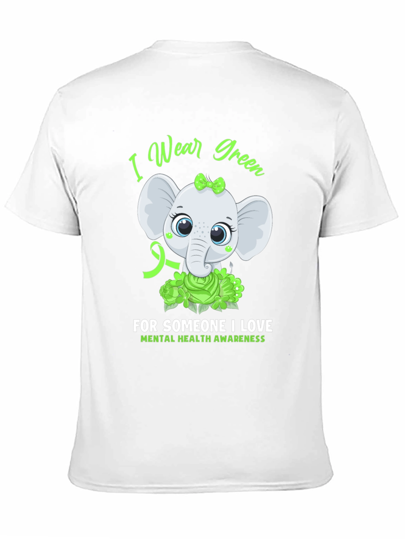Mental Health Awareness Elephant T-Shirt - Wear Green