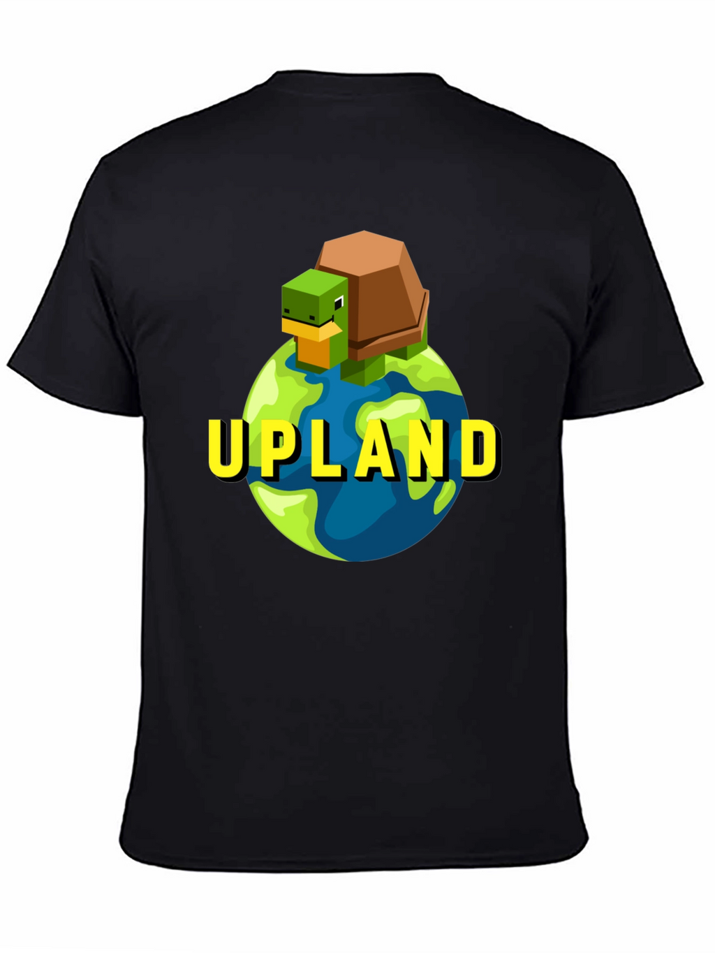 Upland Turtle Earth Graphic Tee - Black Cotton T-Shirt