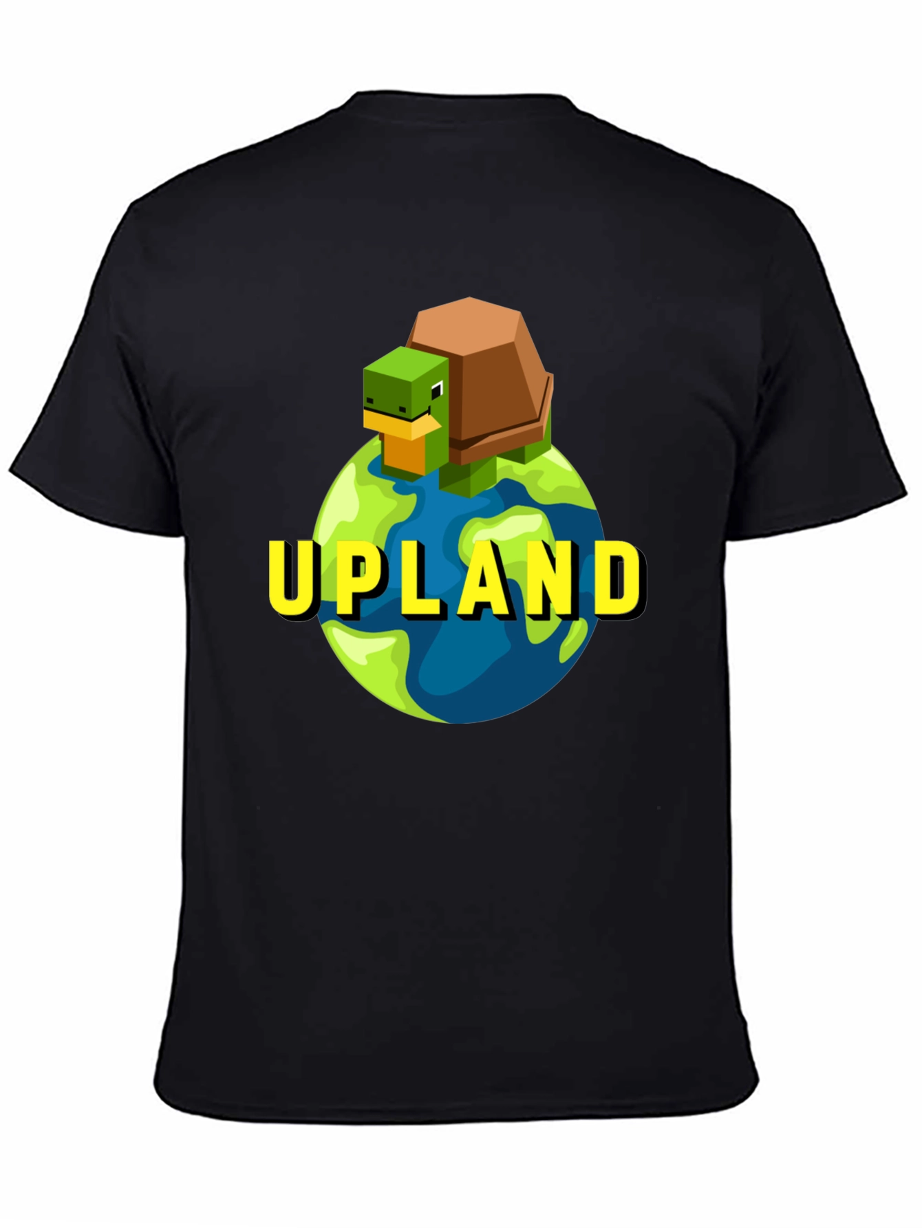 Upland Turtle Earth Graphic Tee - Black Cotton T-Shirt