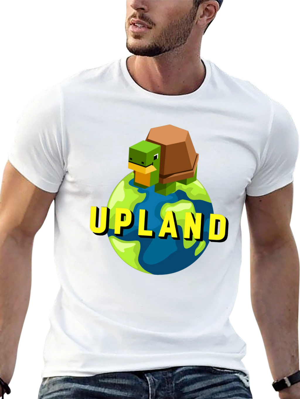 Upland Turtle Earth Graphic Tee - Black Cotton T-Shirt