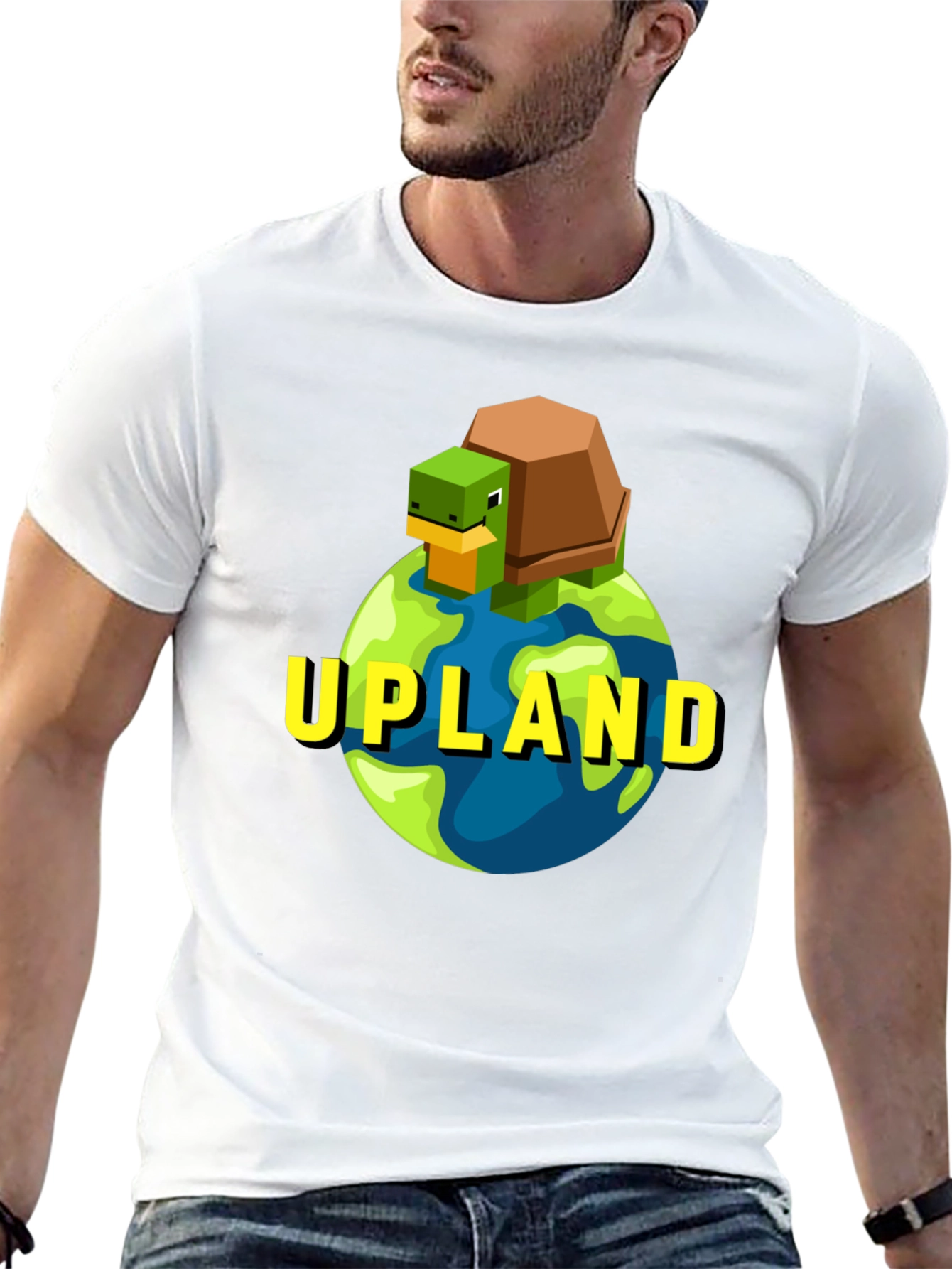 Upland Turtle Earth Graphic Tee - Black Cotton T-Shirt