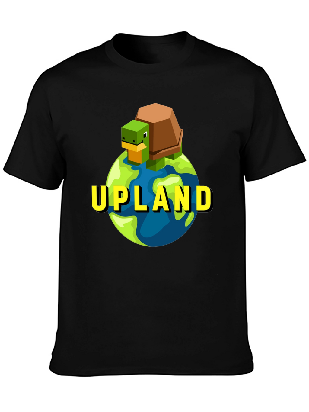 Upland Turtle Earth Graphic Tee - Black Cotton T-Shirt