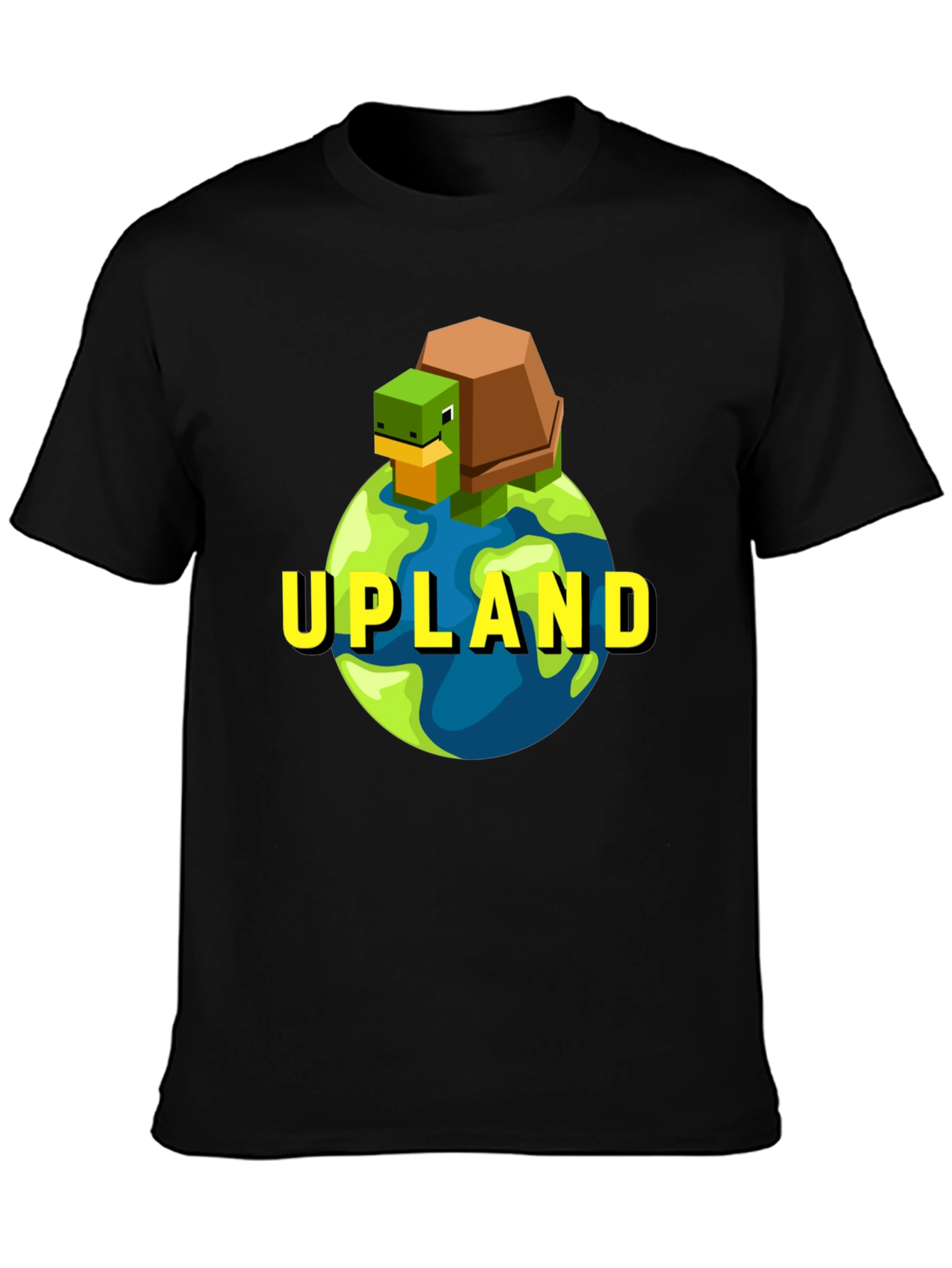 Upland Turtle Earth Graphic Tee - Black Cotton T-Shirt
