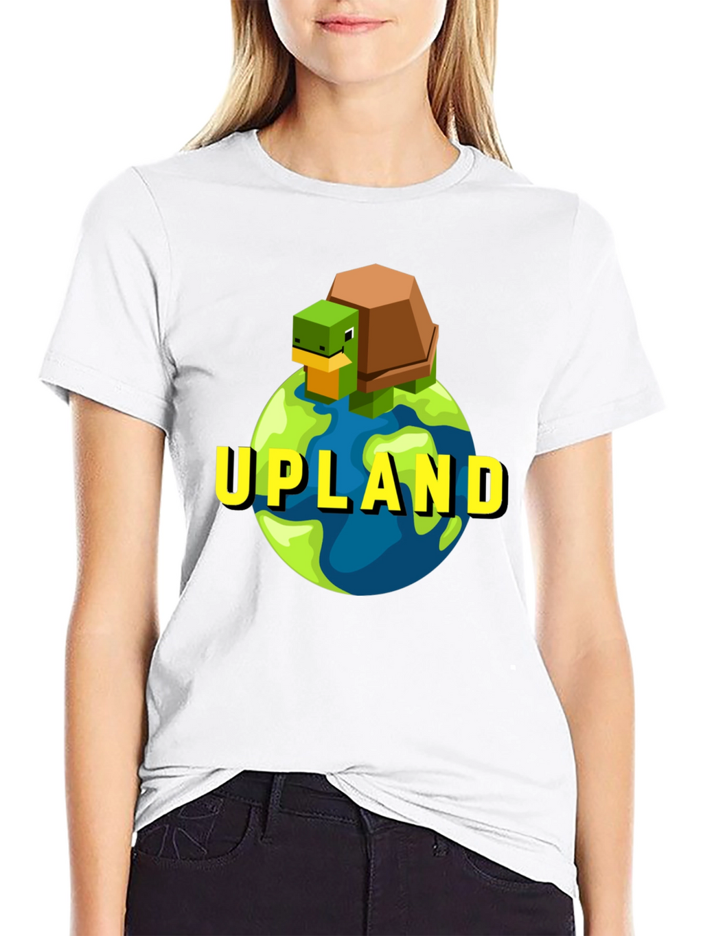 Upland Turtle Earth Graphic Tee - Black Cotton T-Shirt