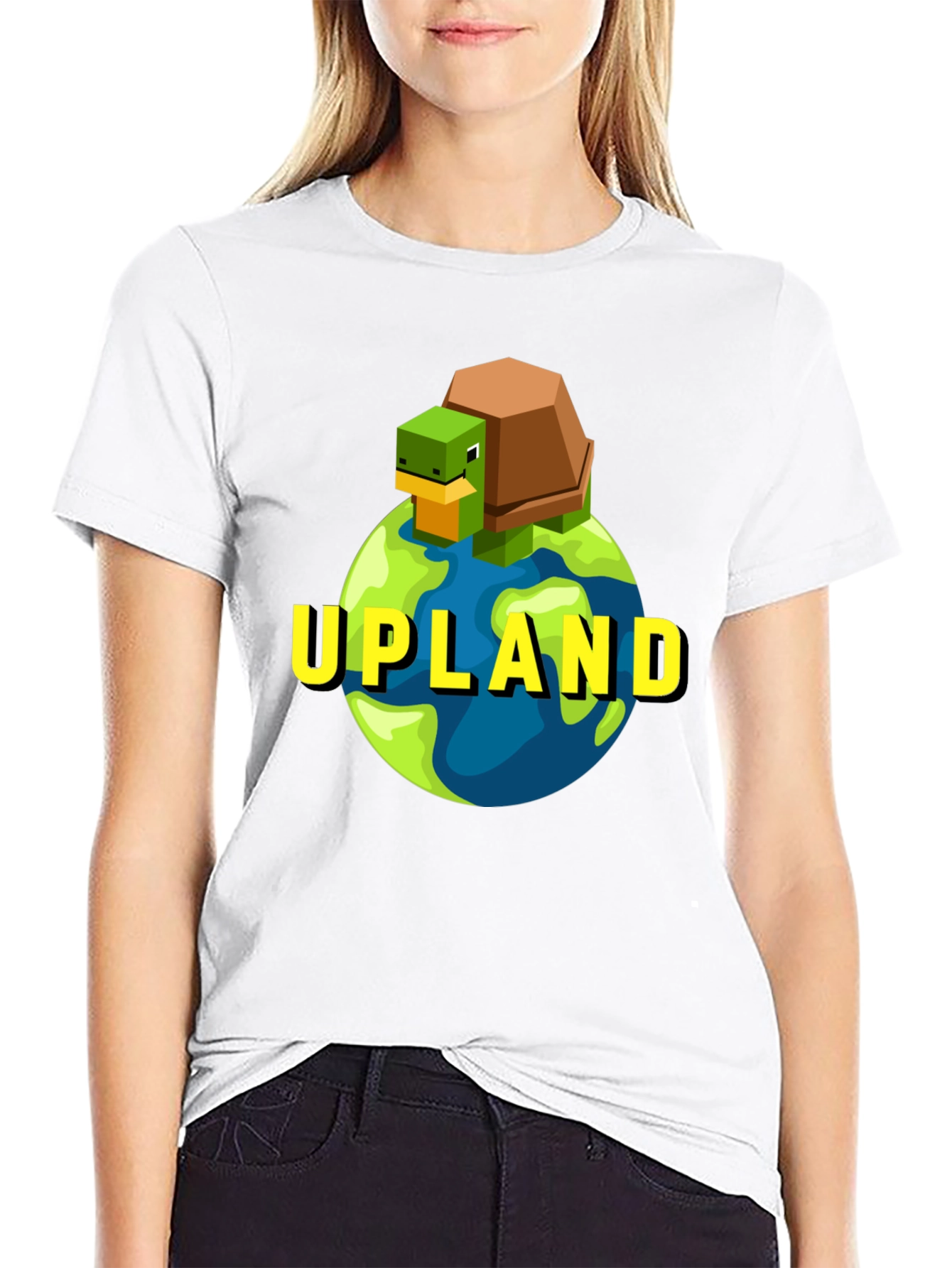 Upland Turtle Earth Graphic Tee - Black Cotton T-Shirt
