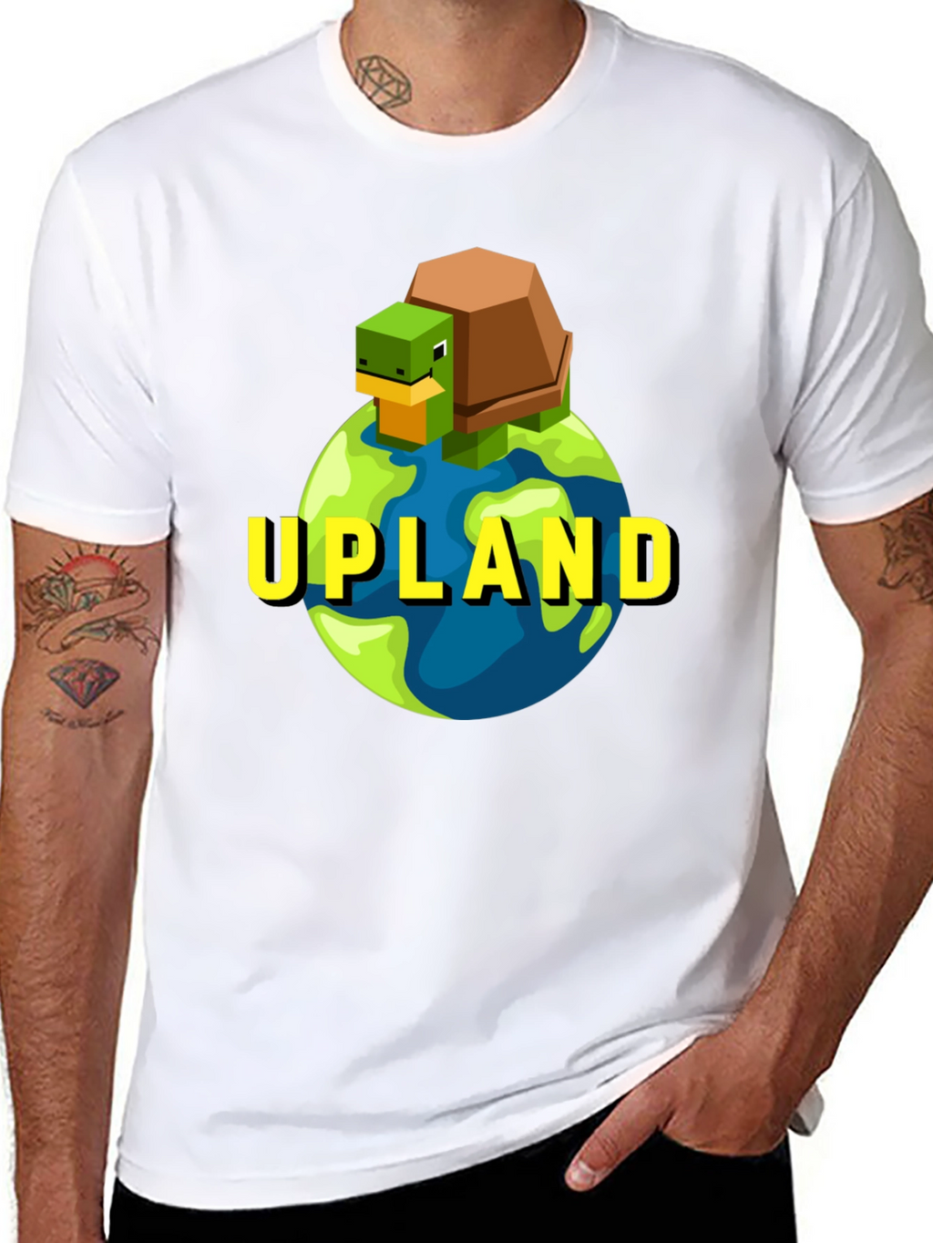 Upland Turtle Earth Graphic Tee - Black Cotton T-Shirt