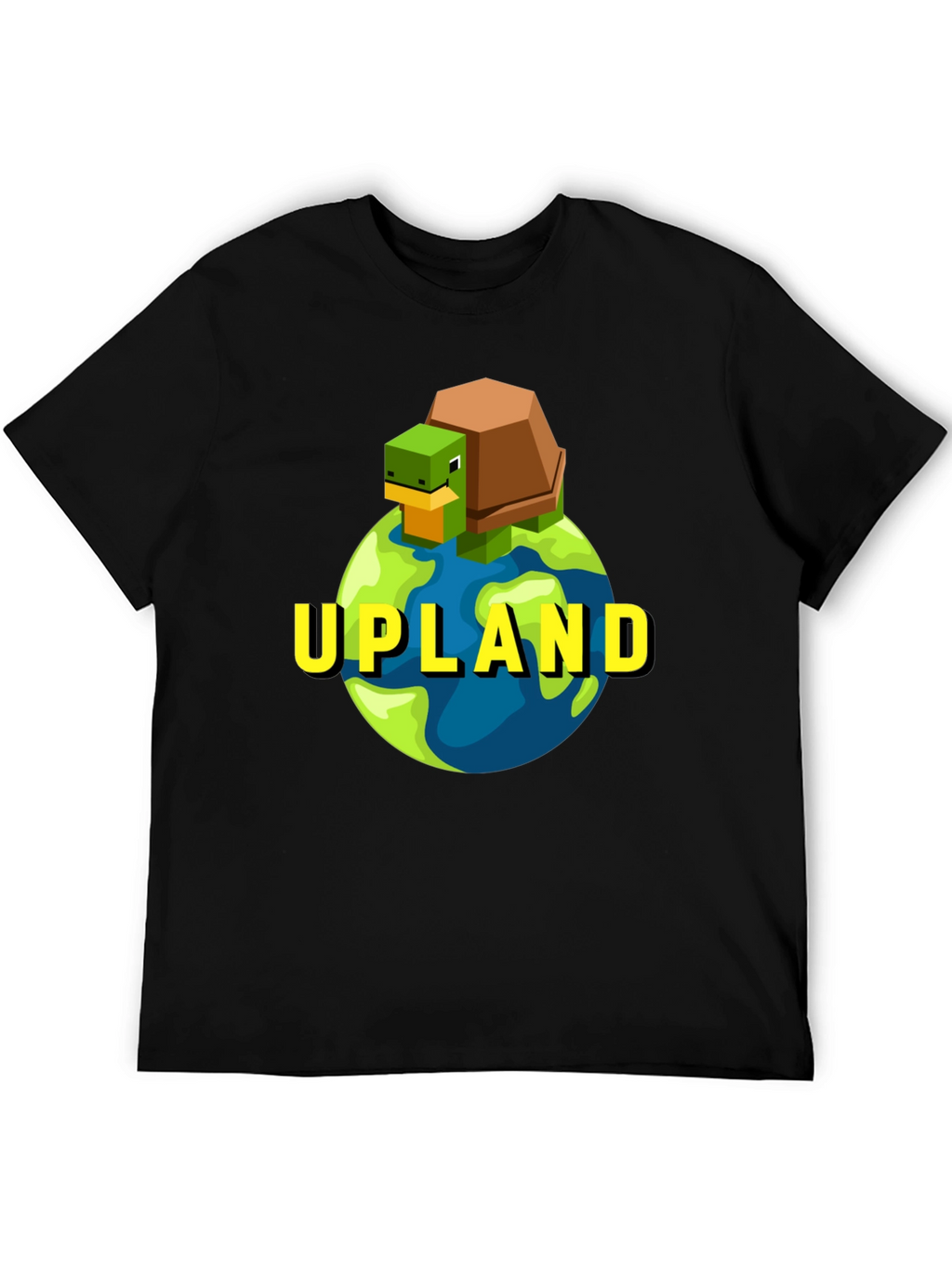 Upland Turtle Earth Graphic Tee - Black Cotton T-Shirt