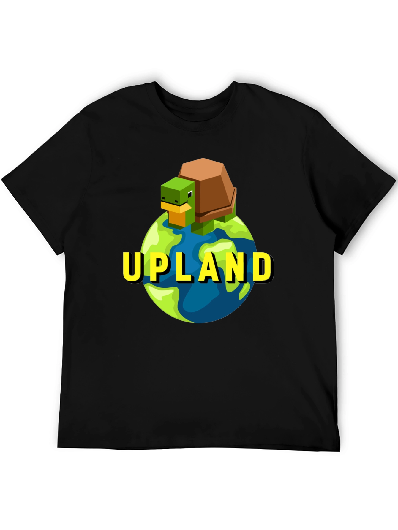Upland Turtle Earth Graphic Tee - Black Cotton T-Shirt