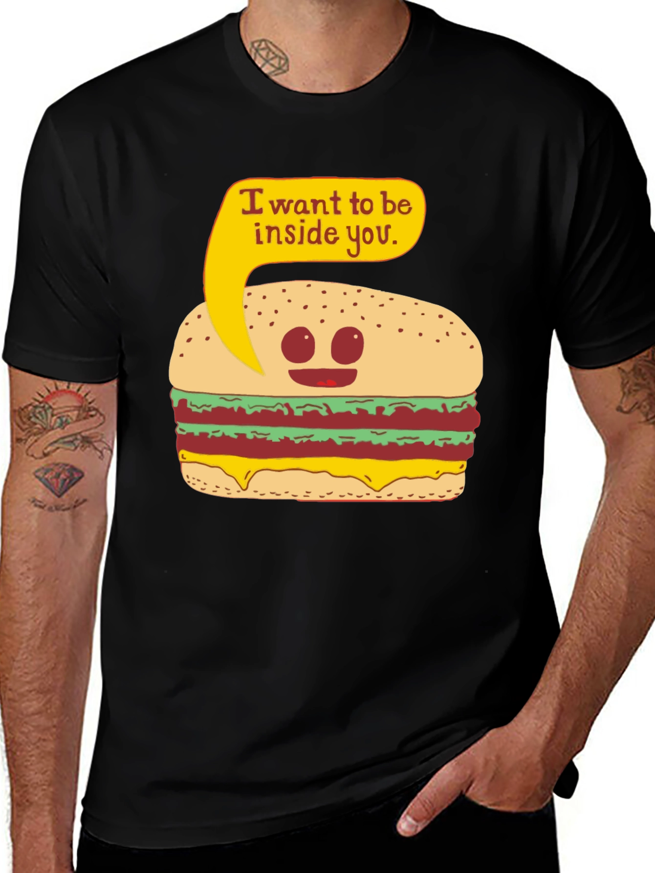 Funny Burger I Want To Be Inside You T-Shirt
