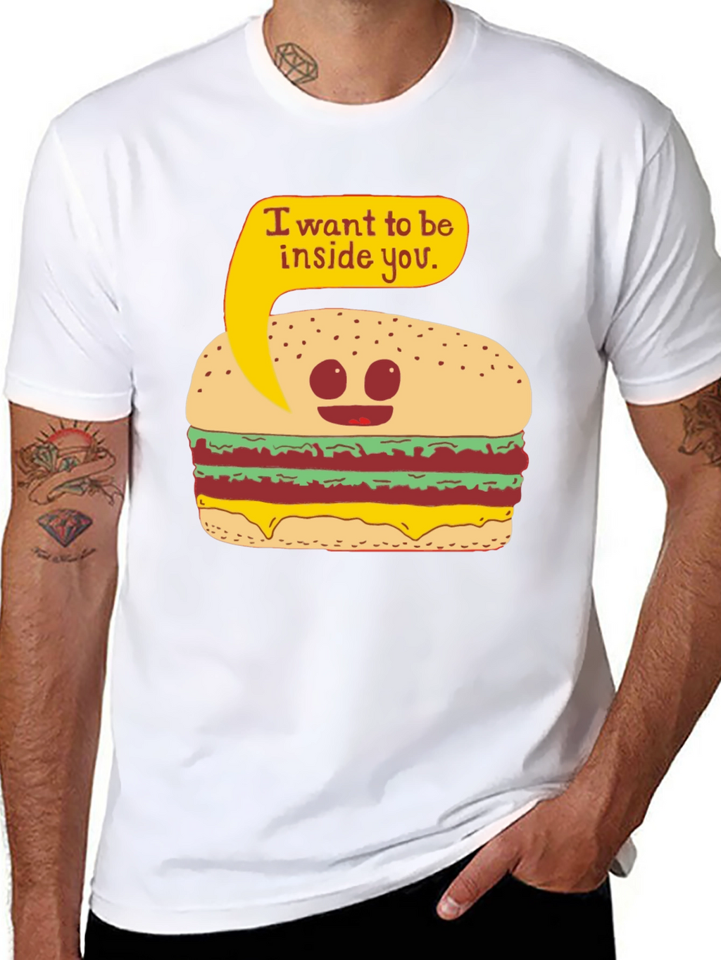 Funny Burger I Want To Be Inside You T-Shirt