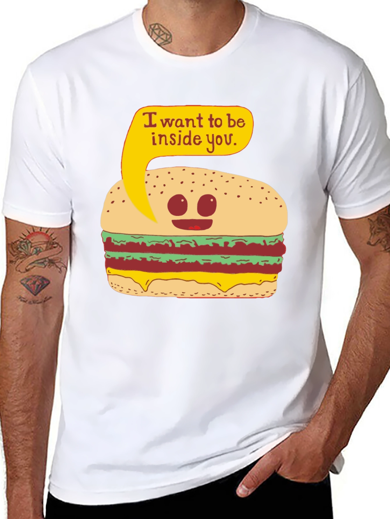 Funny Burger I Want To Be Inside You T-Shirt