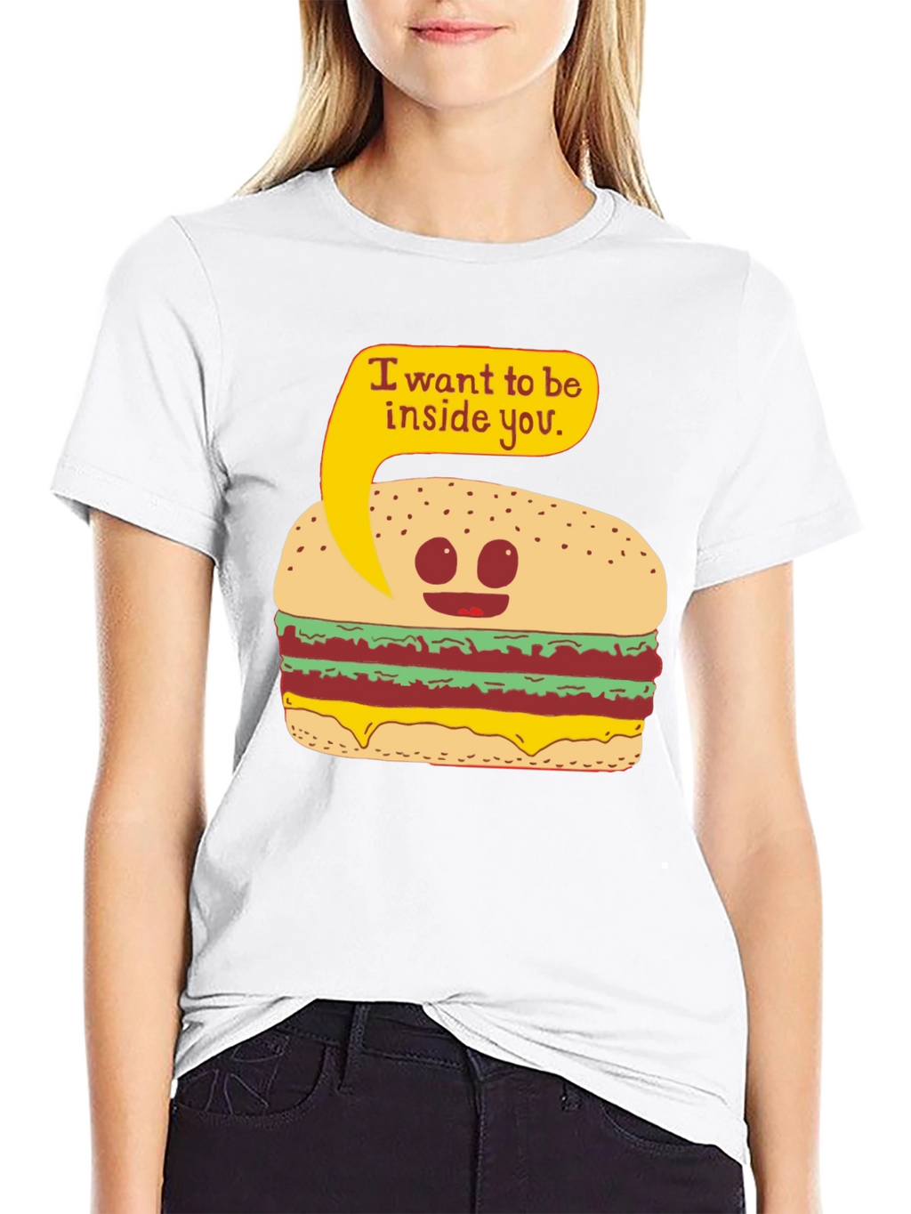 Funny Burger I Want To Be Inside You T-Shirt