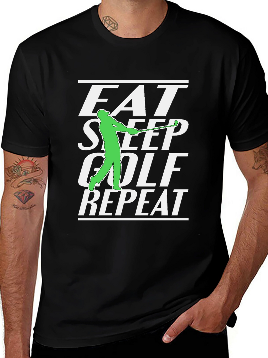 Eat Sleep Golf Repeat Graphic Tee