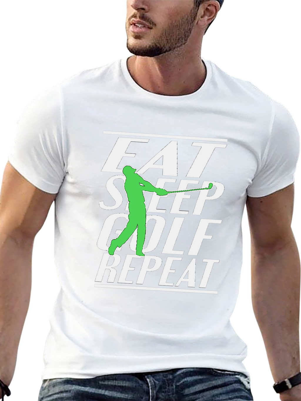 Eat Sleep Golf Repeat Graphic Tee