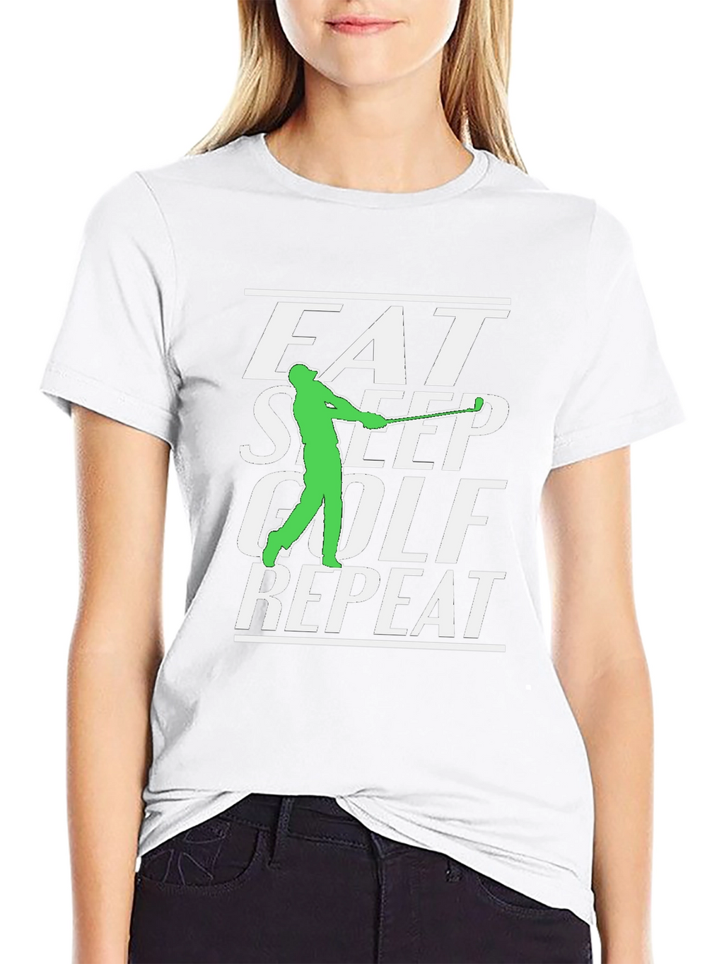 Eat Sleep Golf Repeat Graphic Tee