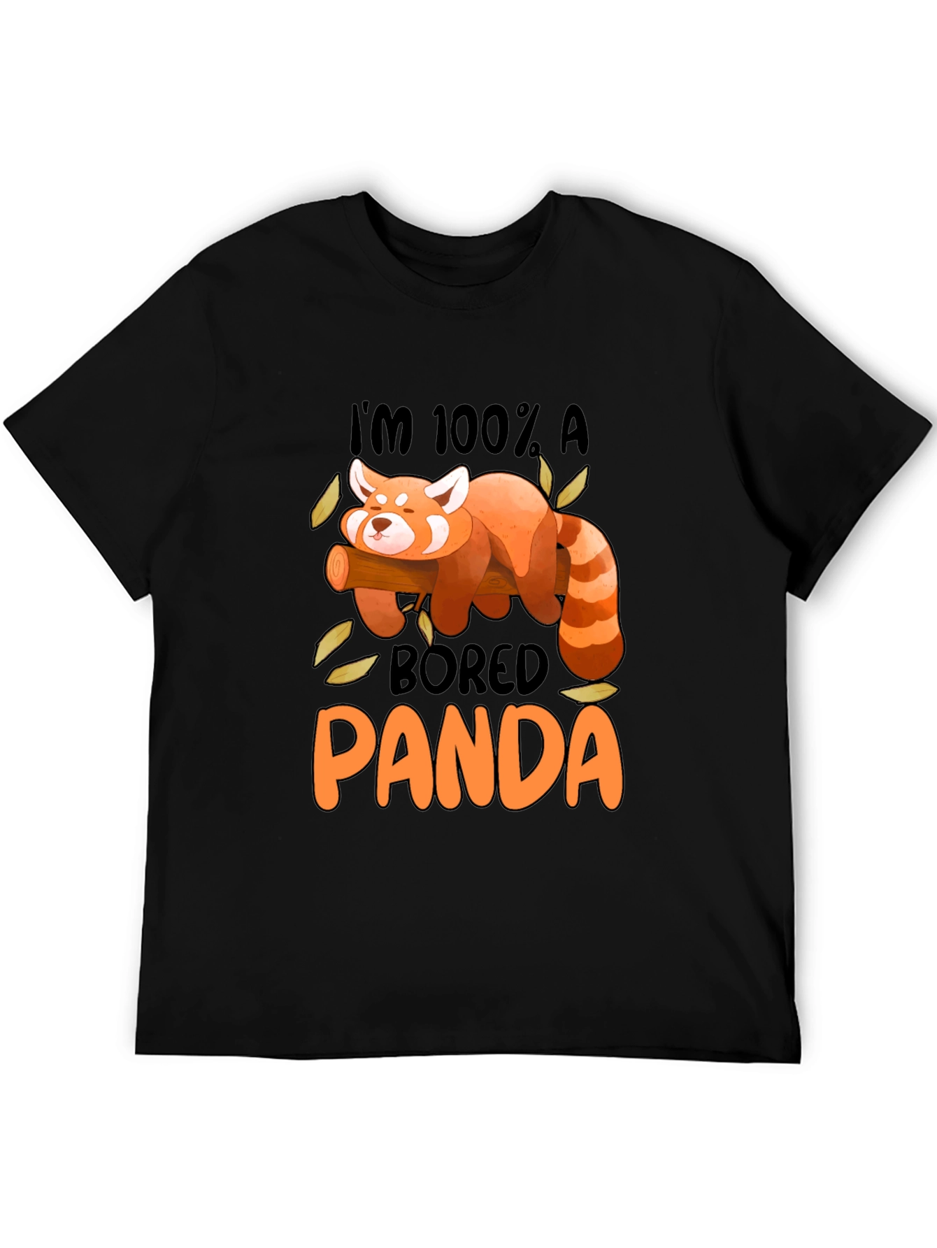 Bored Panda Graphic Tee - Black Cotton Casual Shirt