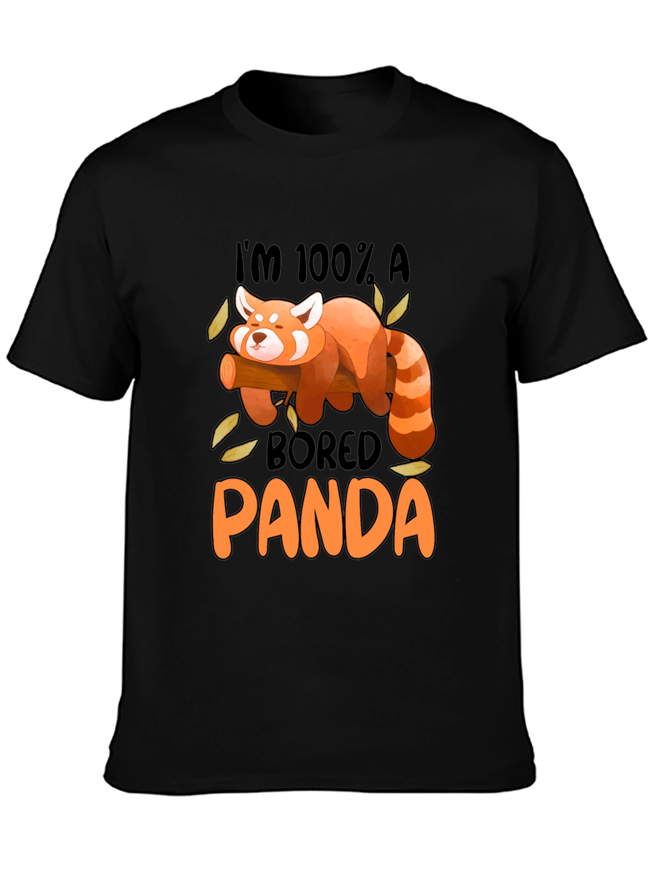 Bored Panda Graphic Tee - Black Cotton Casual Shirt