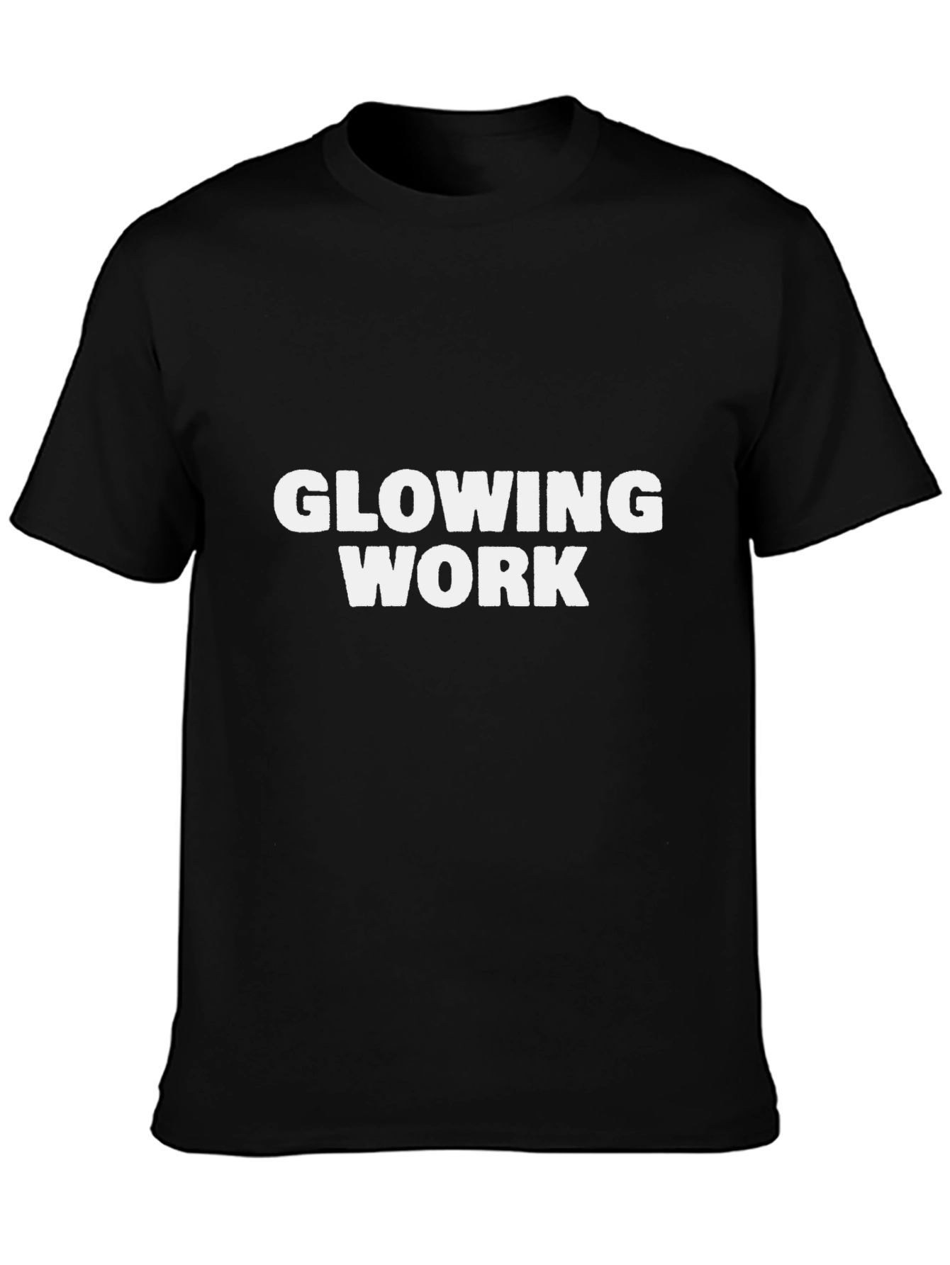 Glowing Work Black Cotton Tee