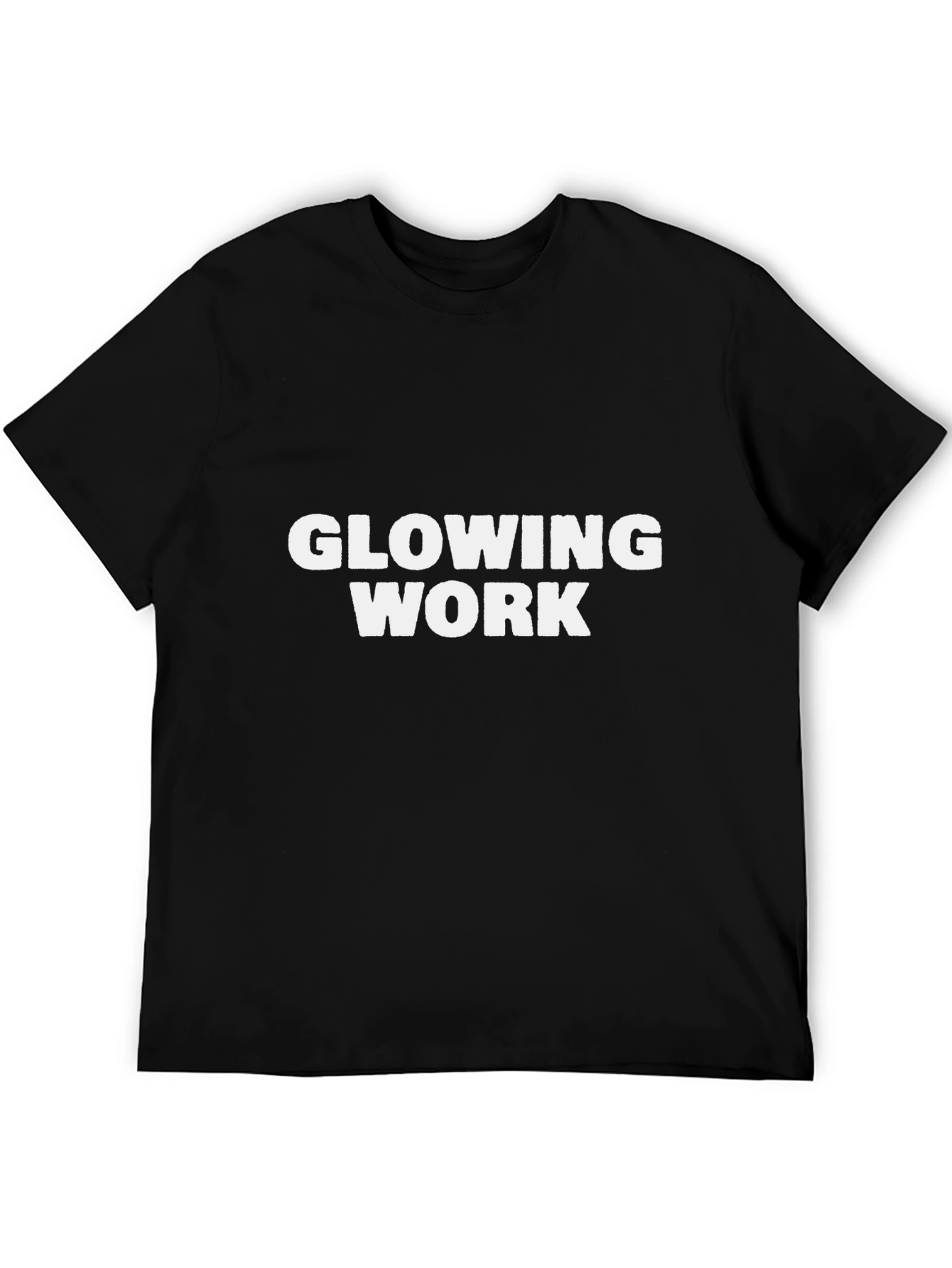 Glowing Work Black Cotton Tee