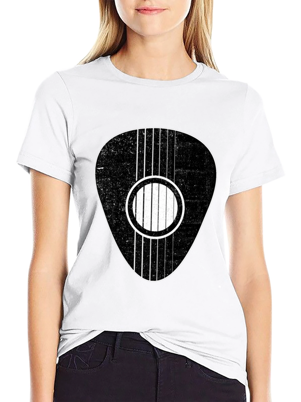 Guitar Pick Graphic Tee - Black Cotton