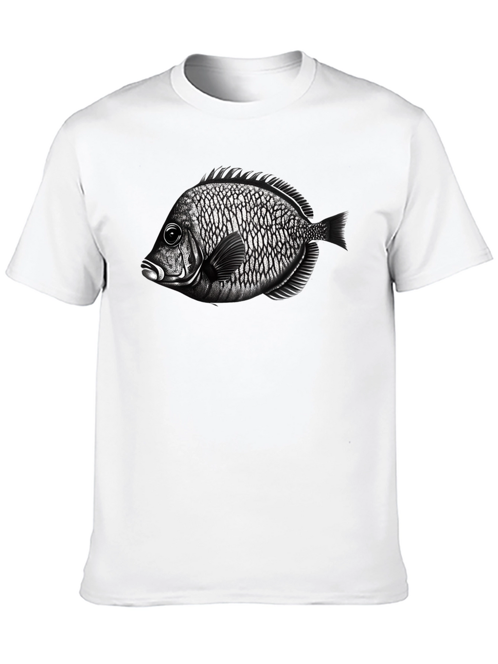 Black T-Shirt with Fish Graphic