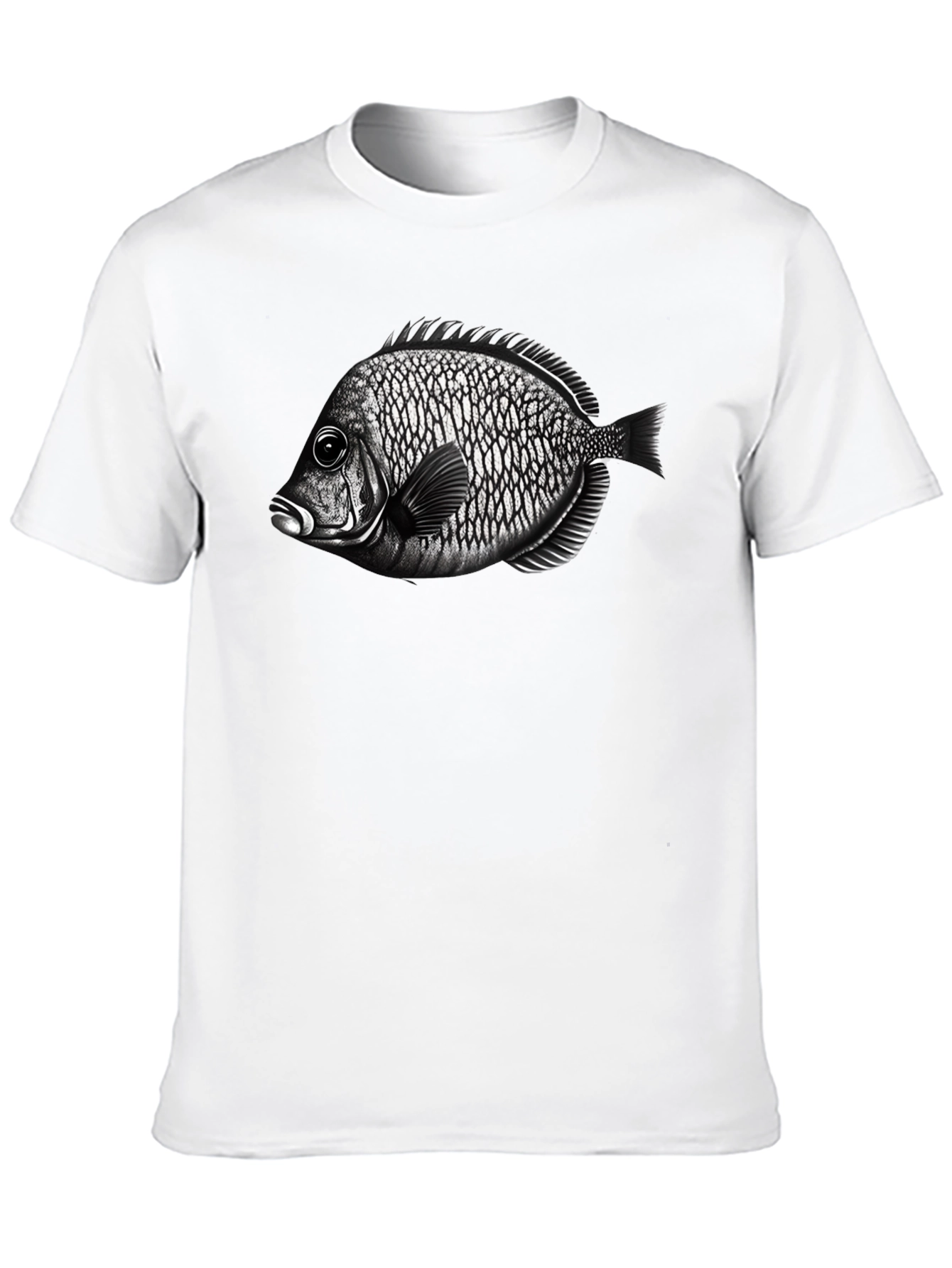Black T-Shirt with Fish Graphic