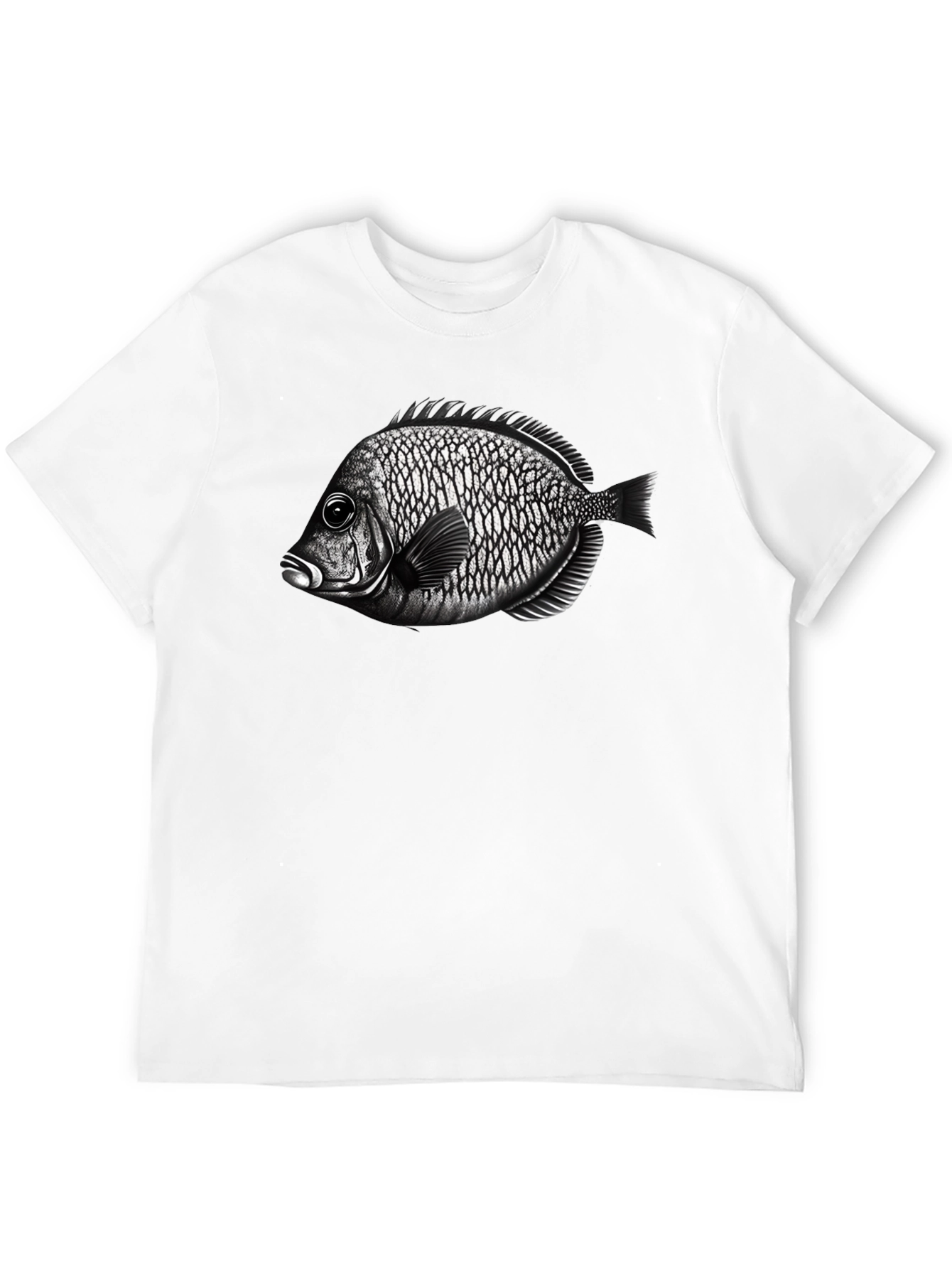 Black T-Shirt with Fish Graphic