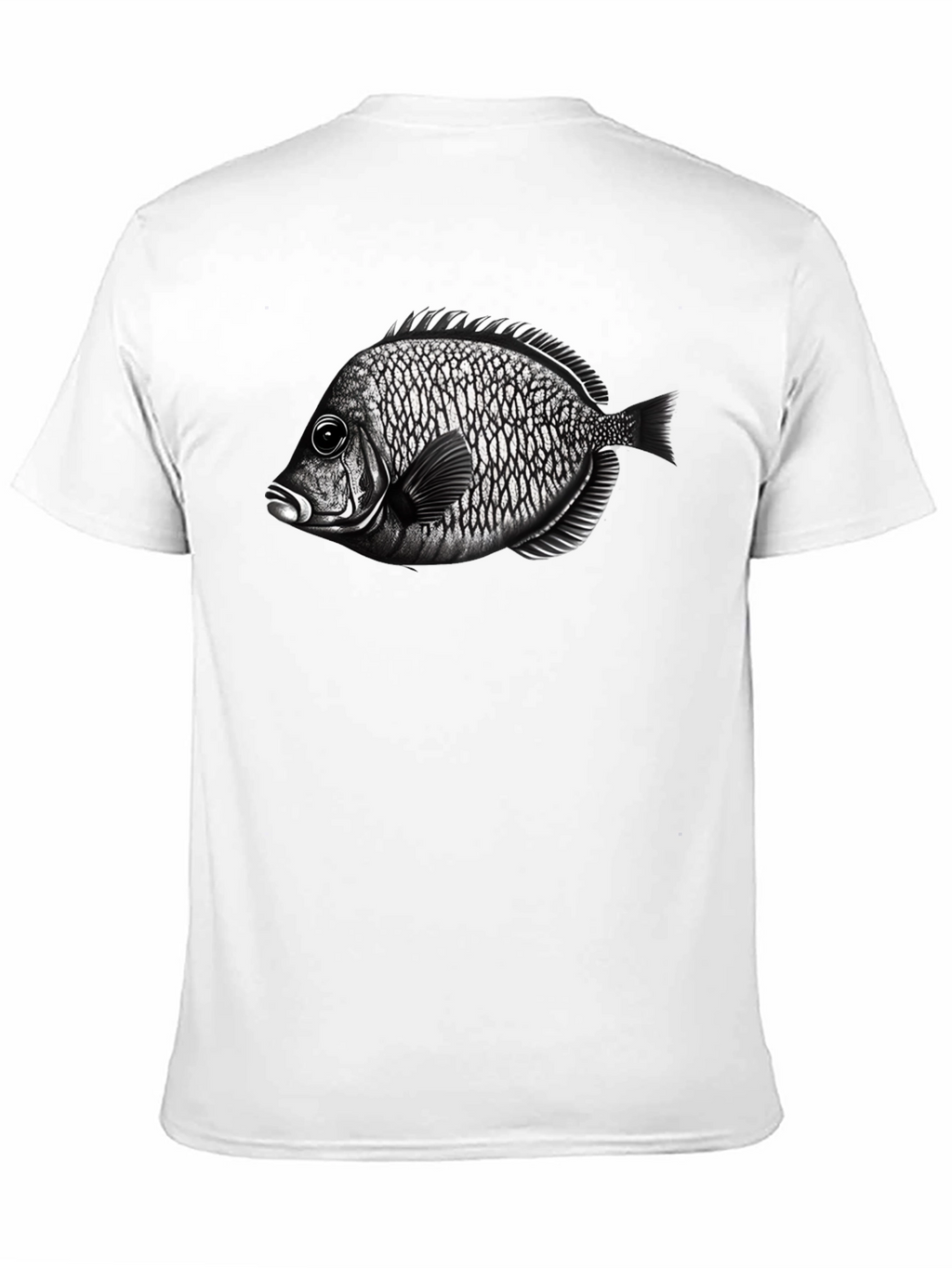 Black T-Shirt with Fish Graphic
