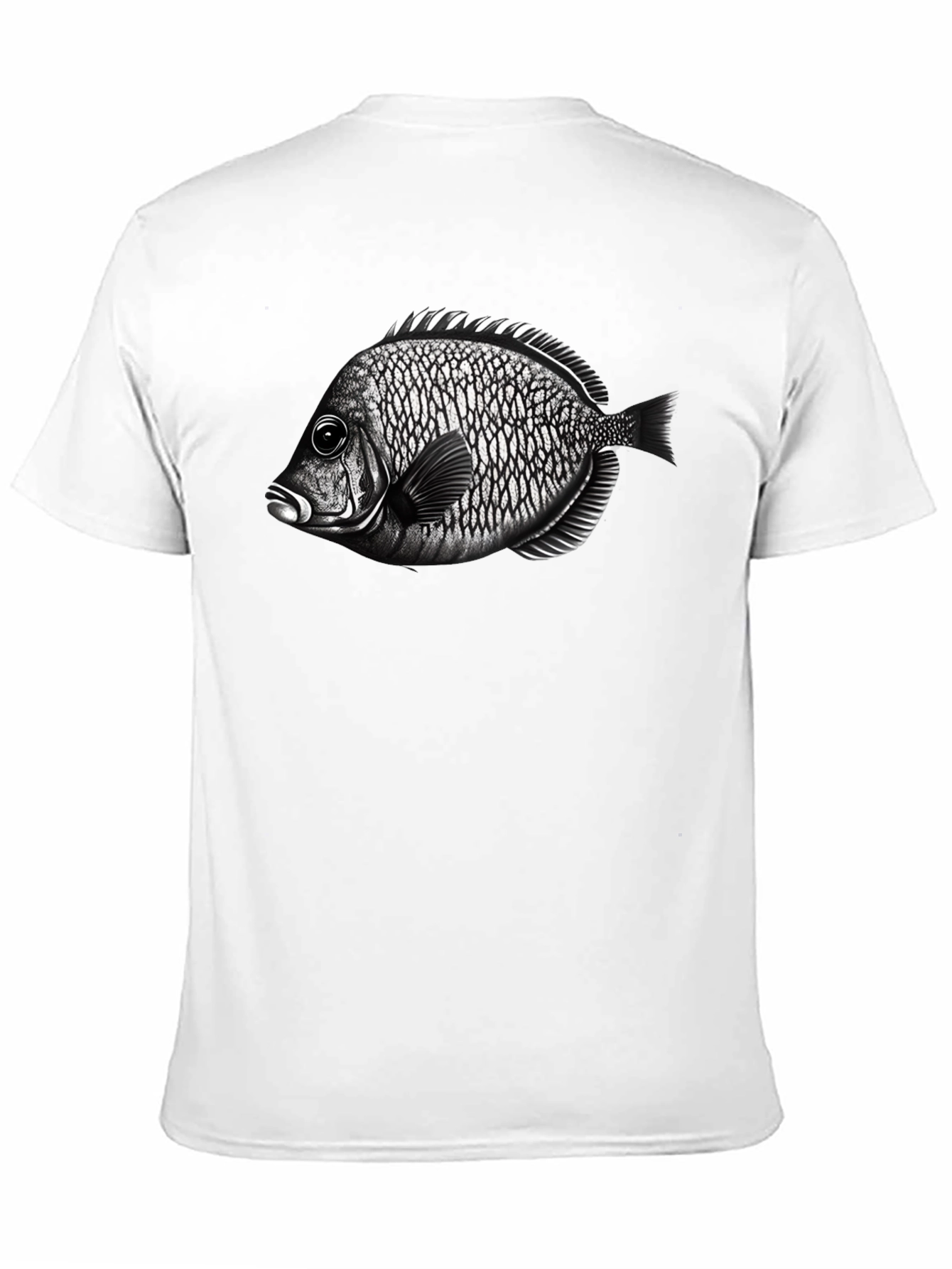 Black T-Shirt with Fish Graphic