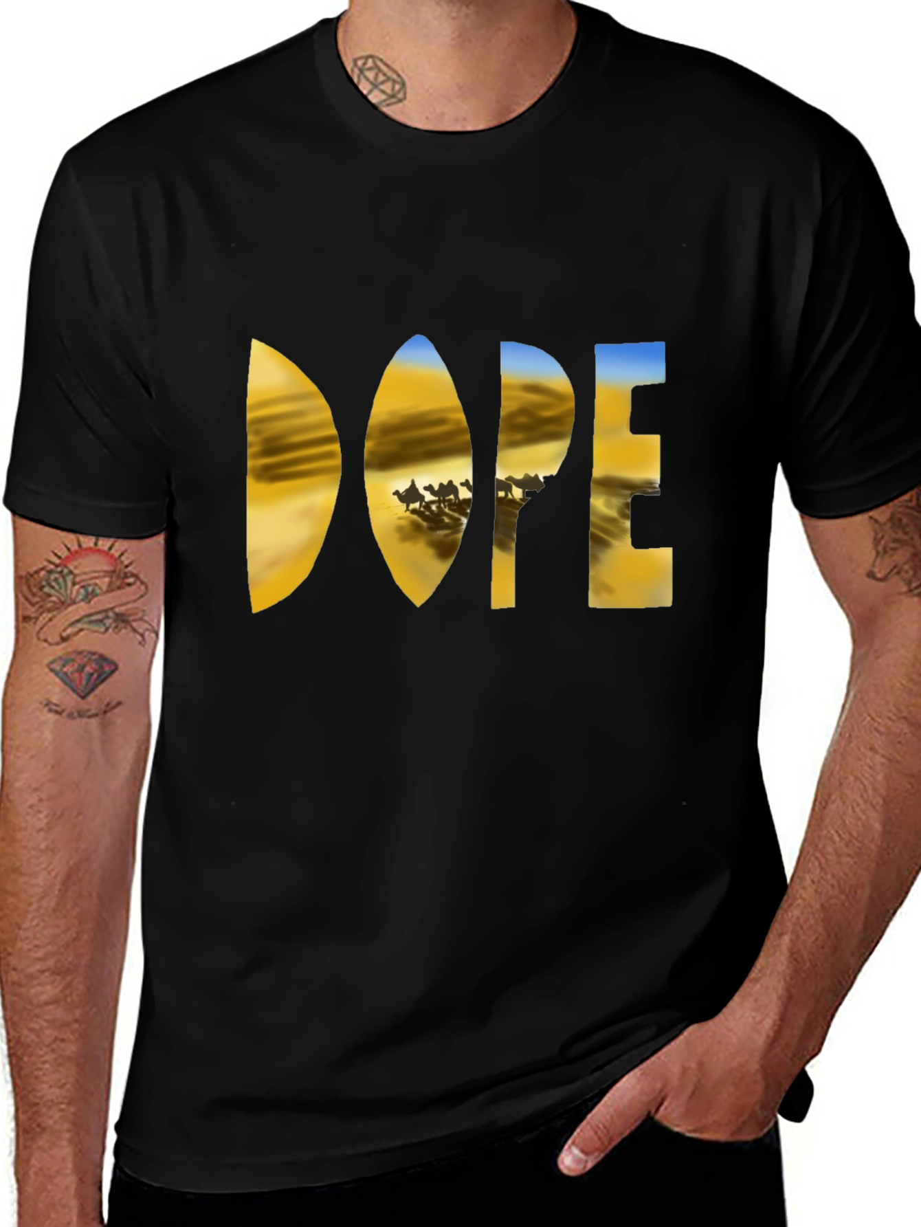 Dope Desert Graphic T-Shirt - Mens Black Tee