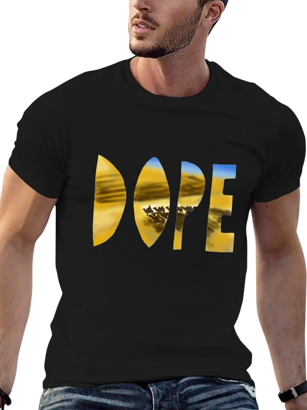 Dope Desert Graphic T-Shirt - Mens Black Tee