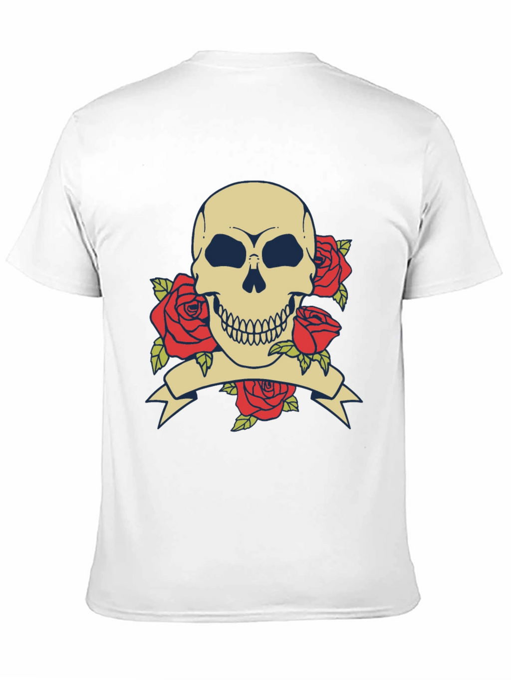 Skull & Roses Graphic Tee - Black Cotton T-Shirt
