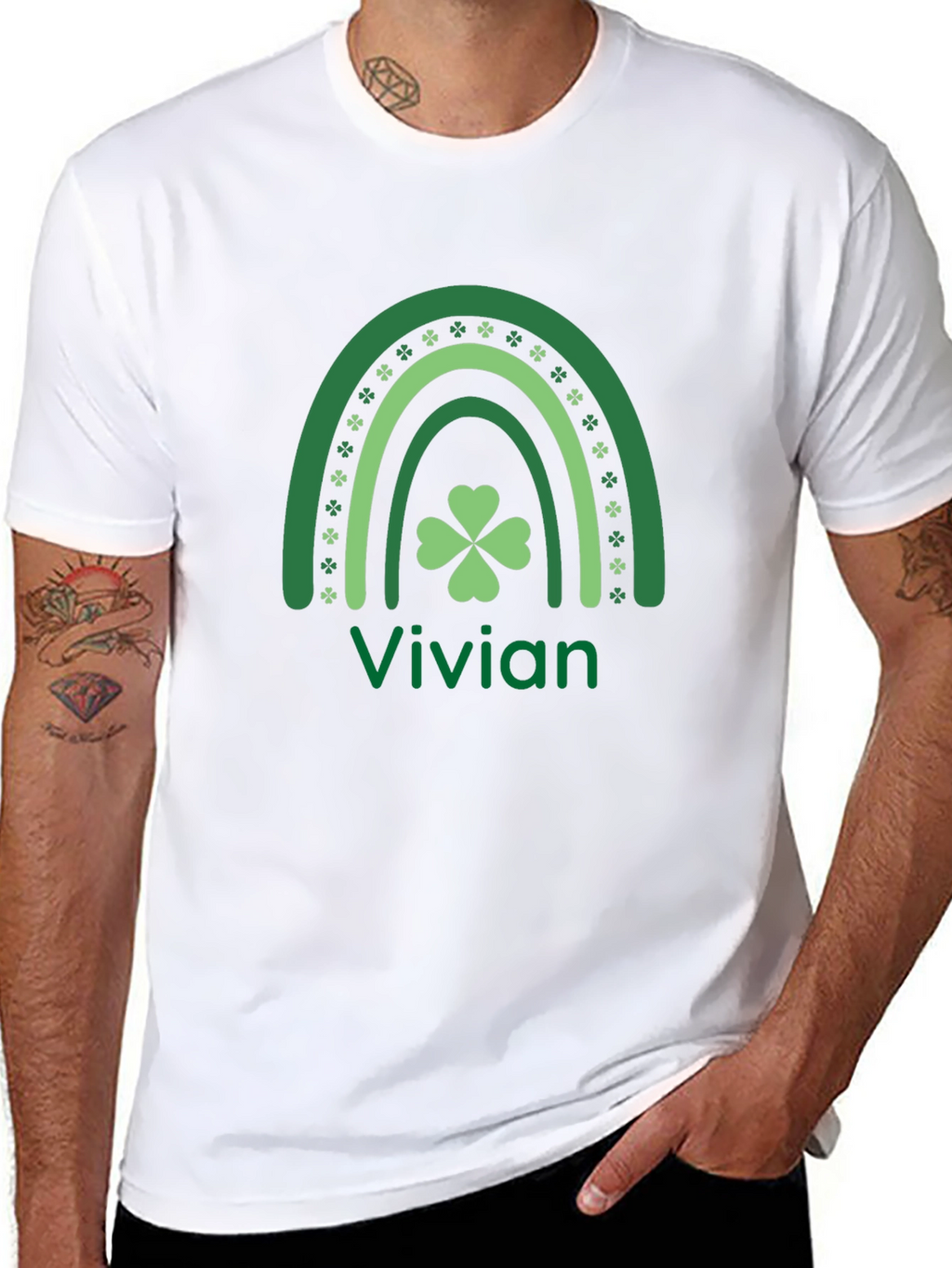 St. Patricks Day Rainbow Clover Vivian T-Shirt