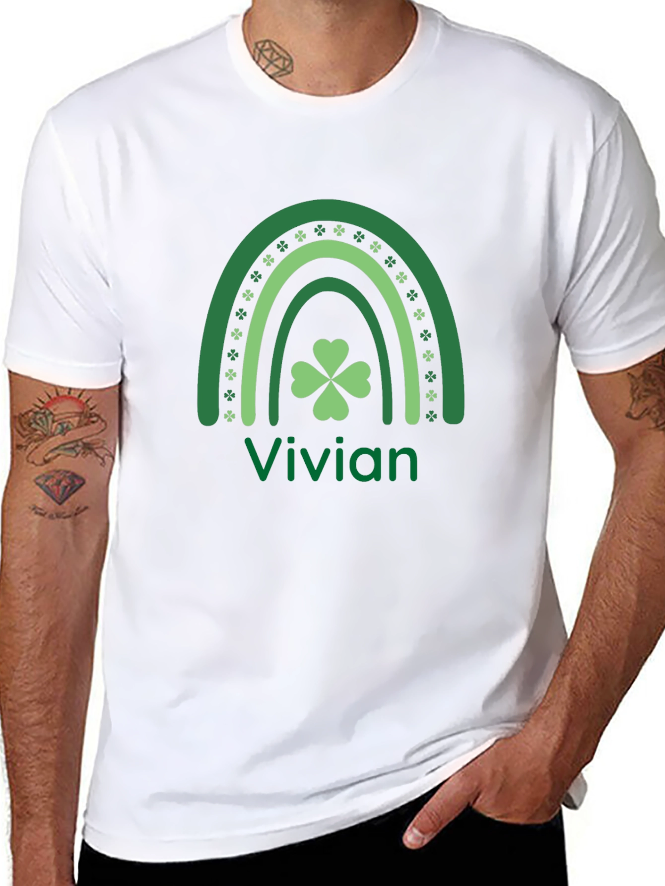 St. Patricks Day Rainbow Clover Vivian T-Shirt