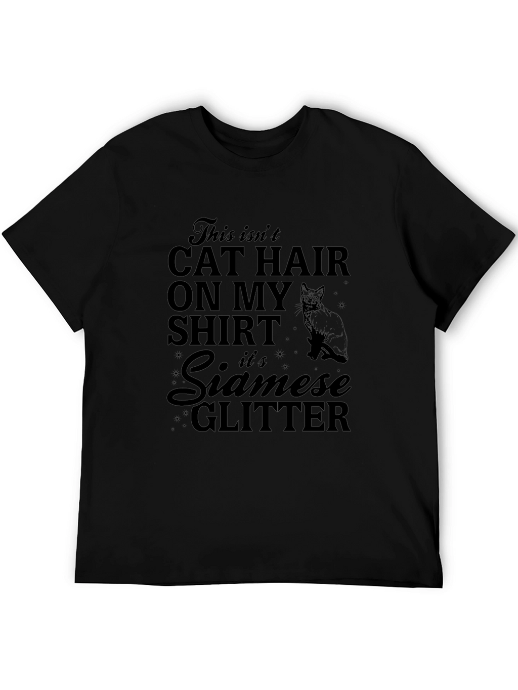 Funny Cat Lover T-Shirt - Siamese Glitter