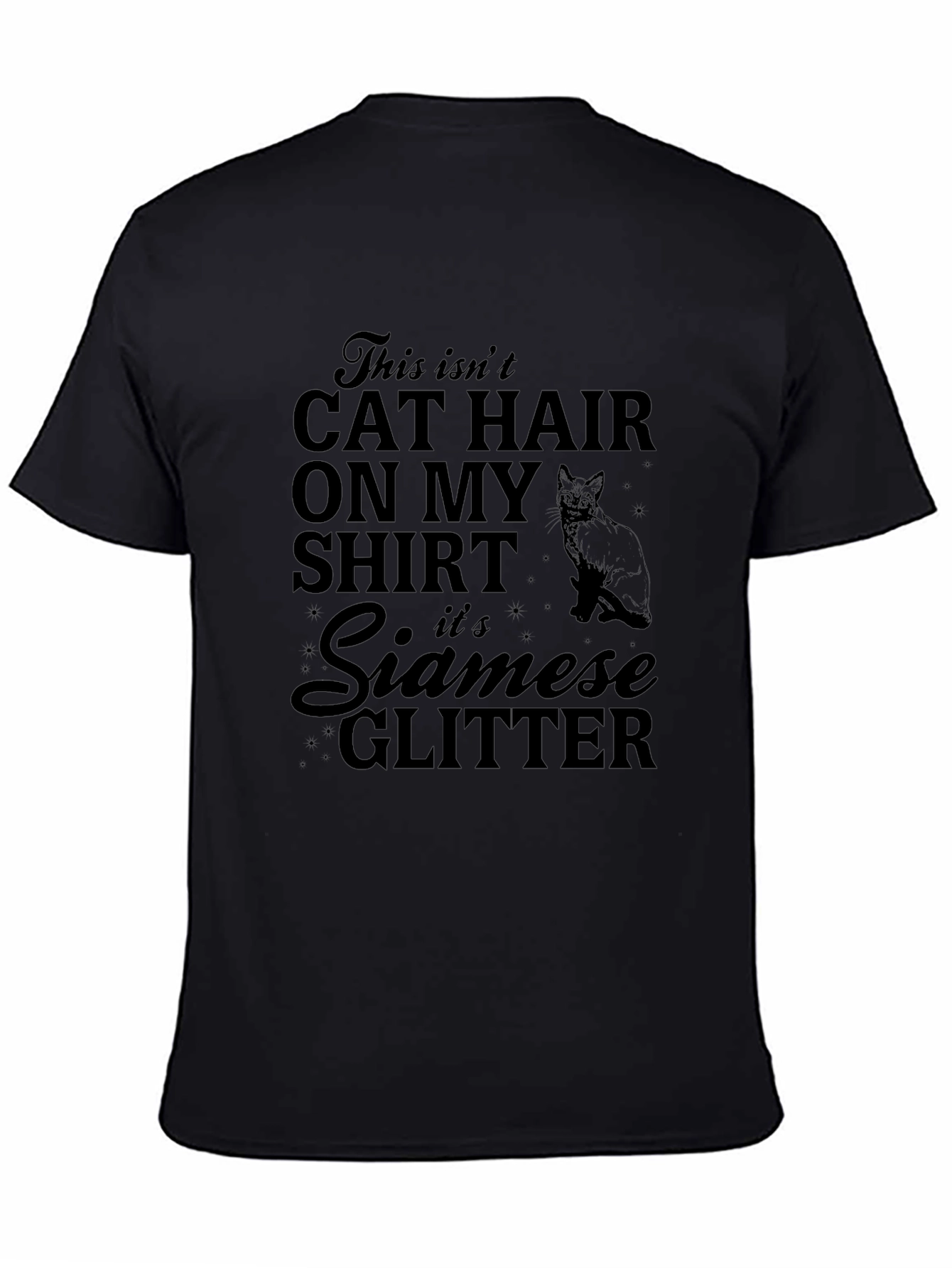 Funny Cat Lover T-Shirt - Siamese Glitter