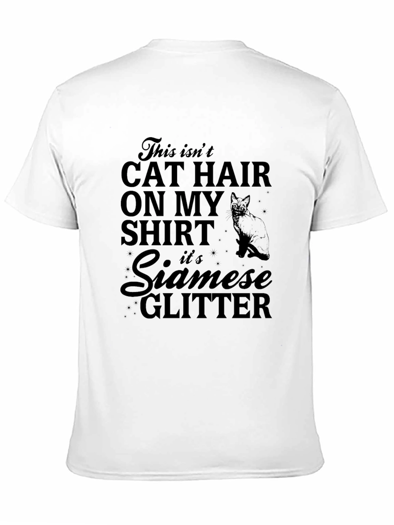 Funny Cat Lover T-Shirt - Siamese Glitter