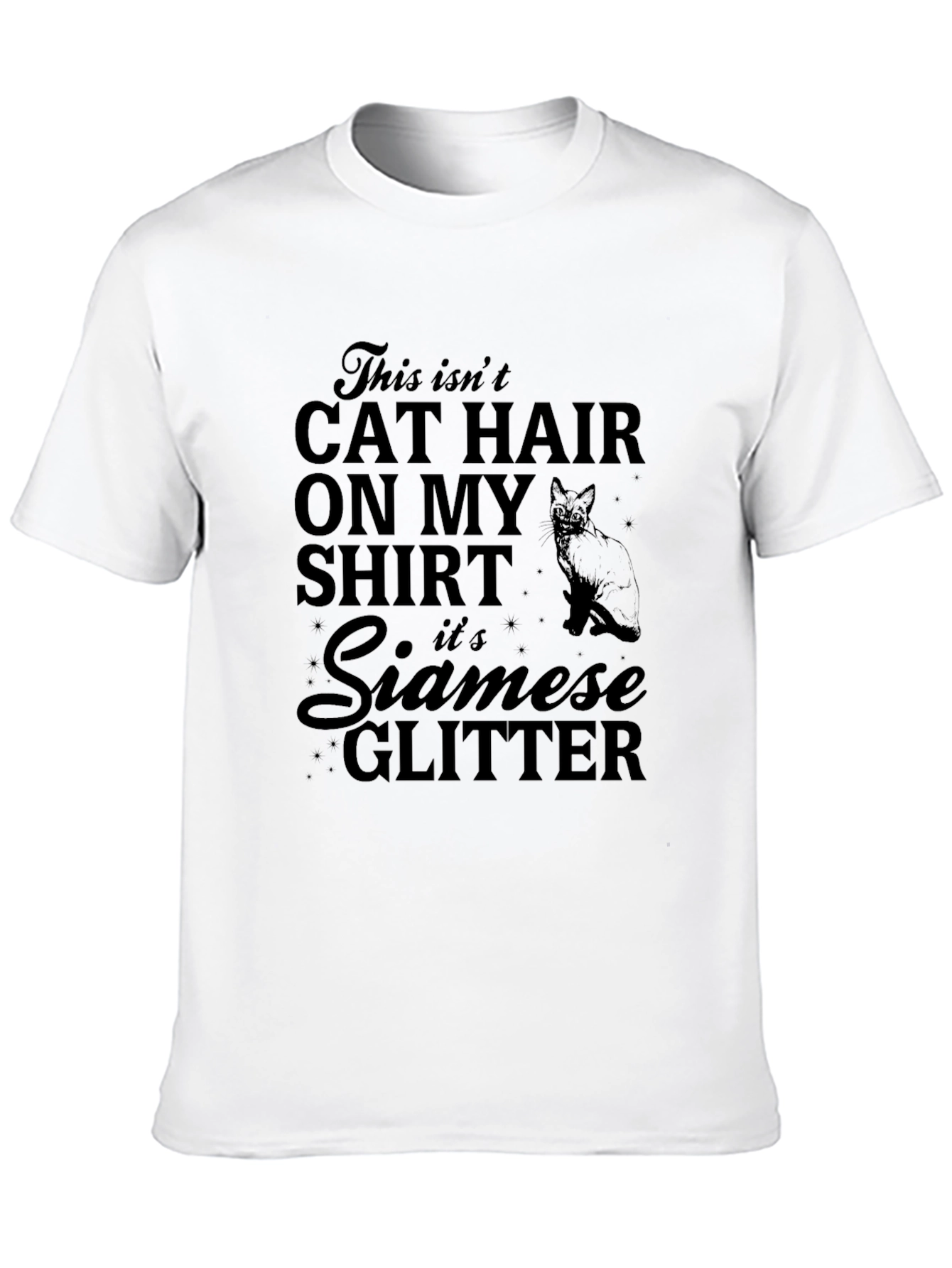 Funny Cat Lover T-Shirt - Siamese Glitter