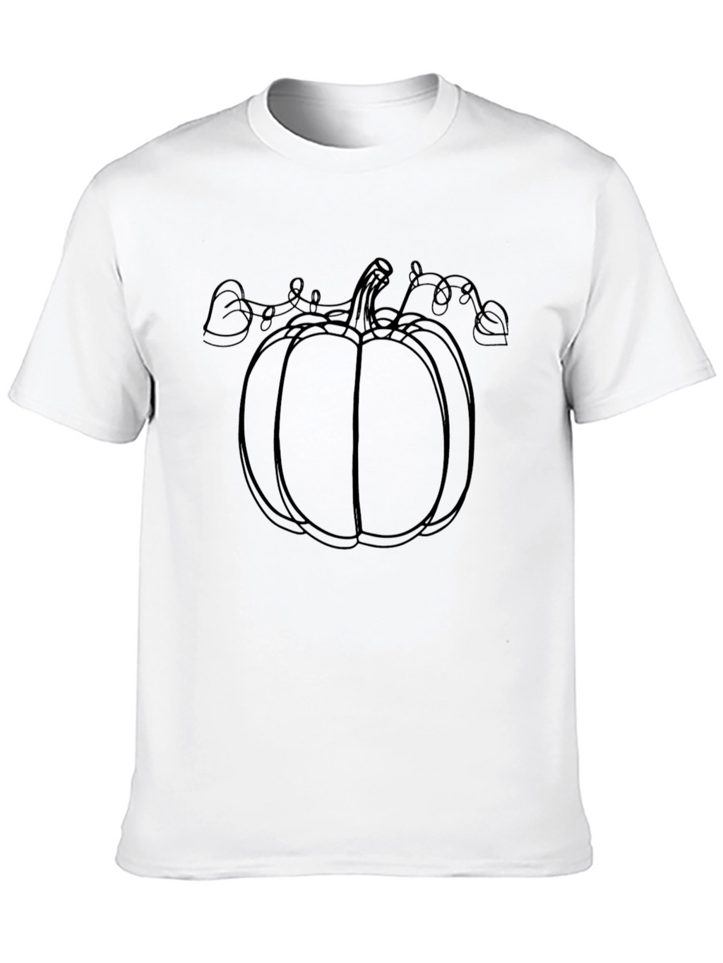 Minimalist Pumpkin Outline Graphic Tee