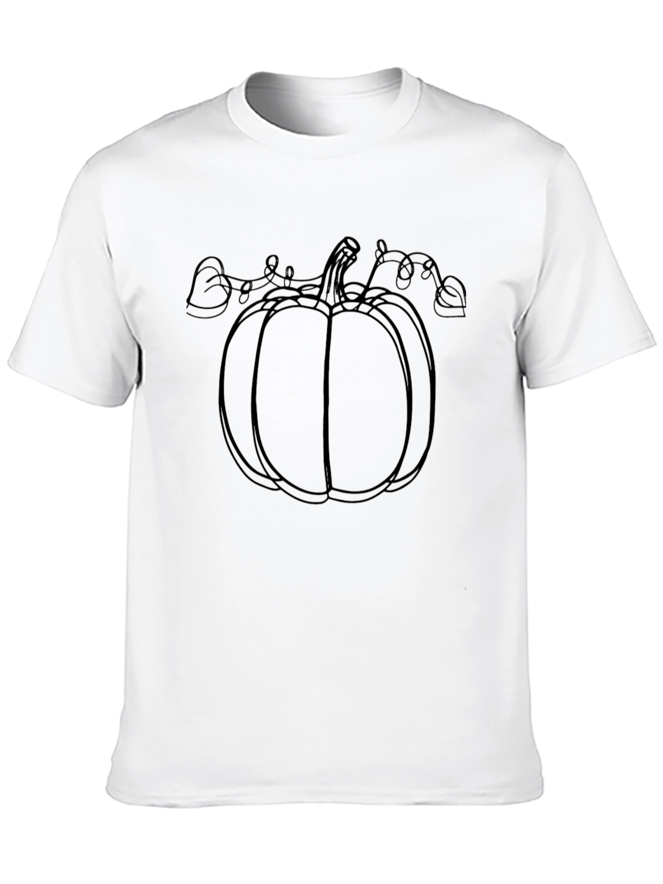 Minimalist Pumpkin Outline Graphic Tee