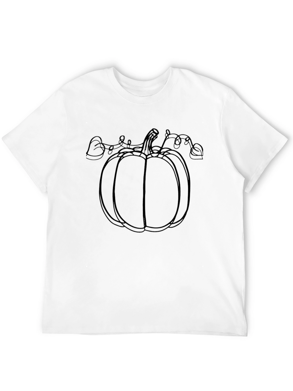 Minimalist Pumpkin Outline Graphic Tee