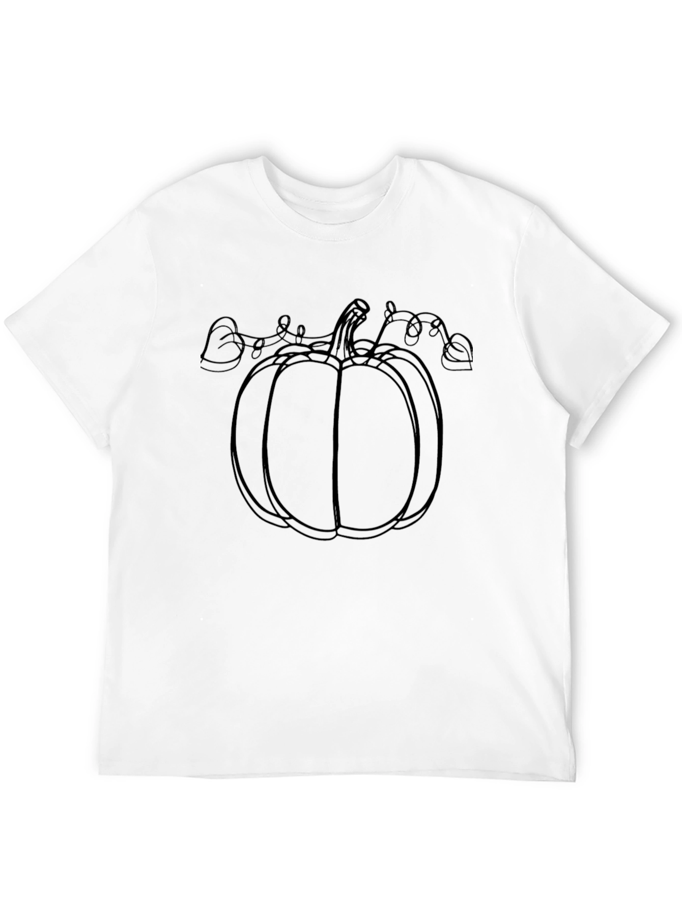Minimalist Pumpkin Outline Graphic Tee