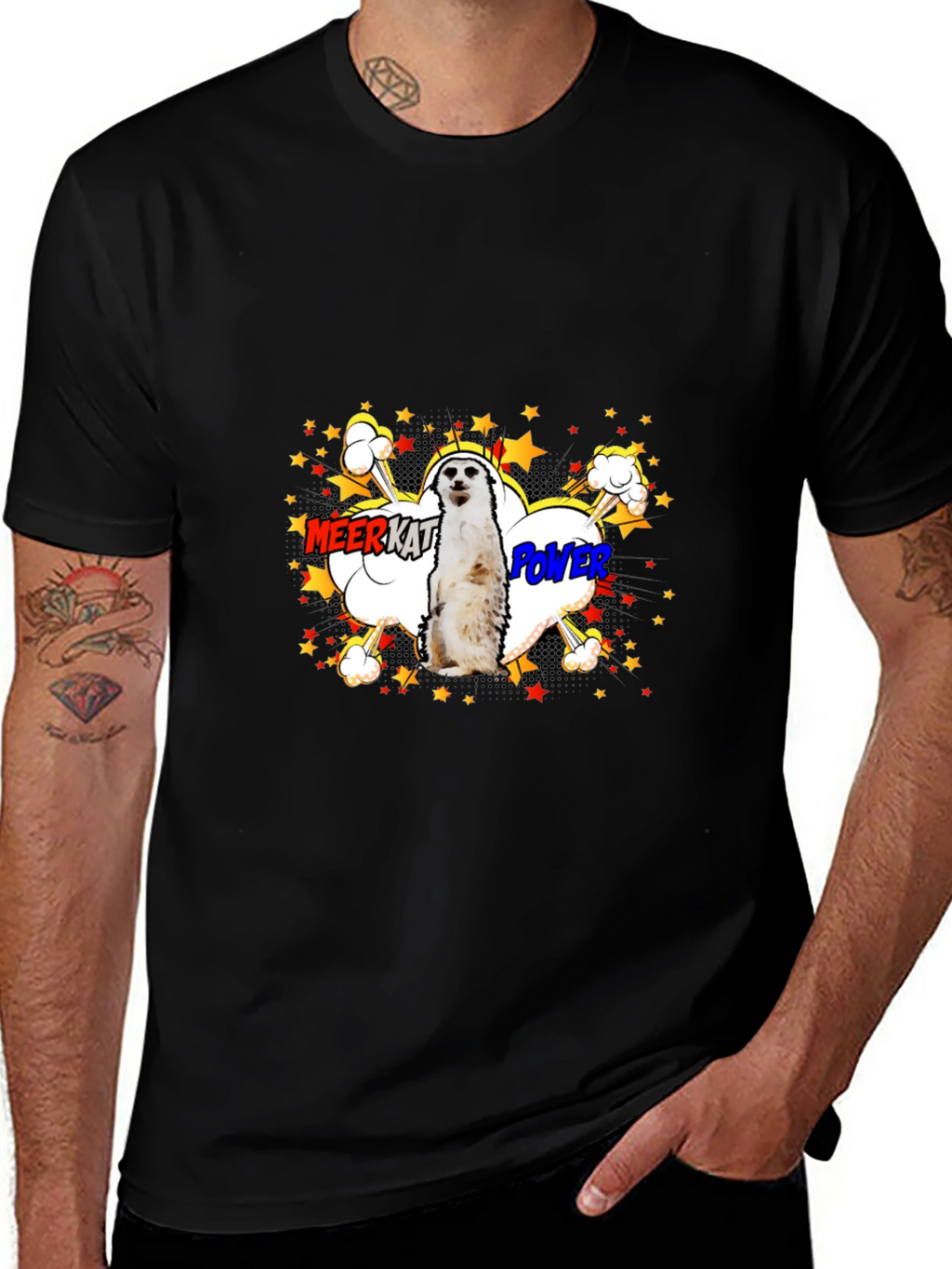 Meerkat Power Graphic Tee - Black